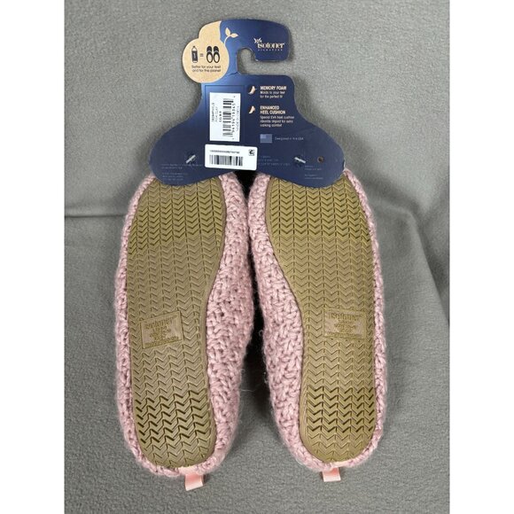Isotoner Women's Memory Foam Slippers Lg 8-9 Pink Knit Coco Comfort NWT's - Picture 7 of 8